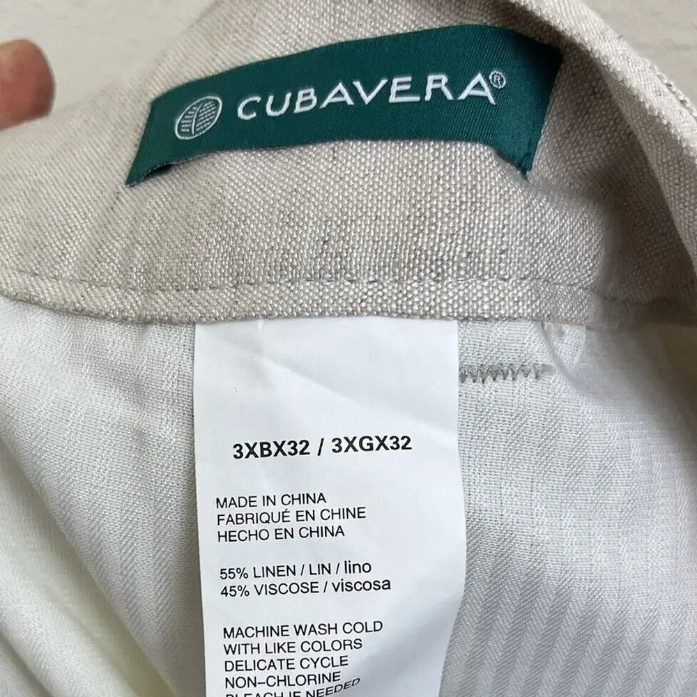 Cubavera Linen Blend Core Drawstring Pants Mens 3XBX32